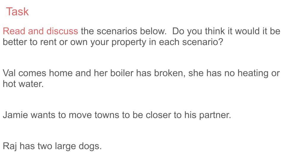 Rent and Mortgages Lesson
